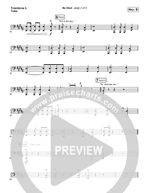 Be Glad Trombone 3/Tuba (Cody Carnes)