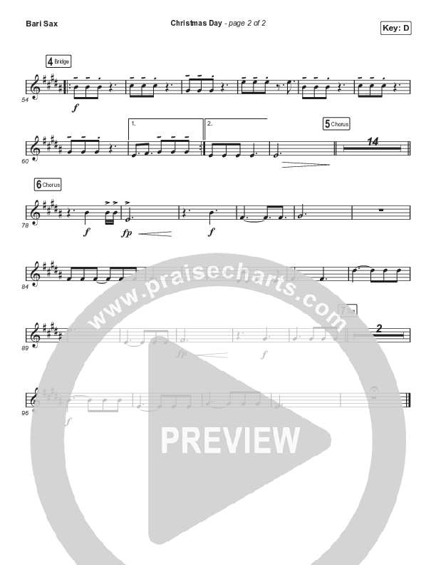 Christmas Day (Worship Choir SAB) Bari Sax (Chris Tomlin / We The Kingdom / Arr. Luke Gambill)