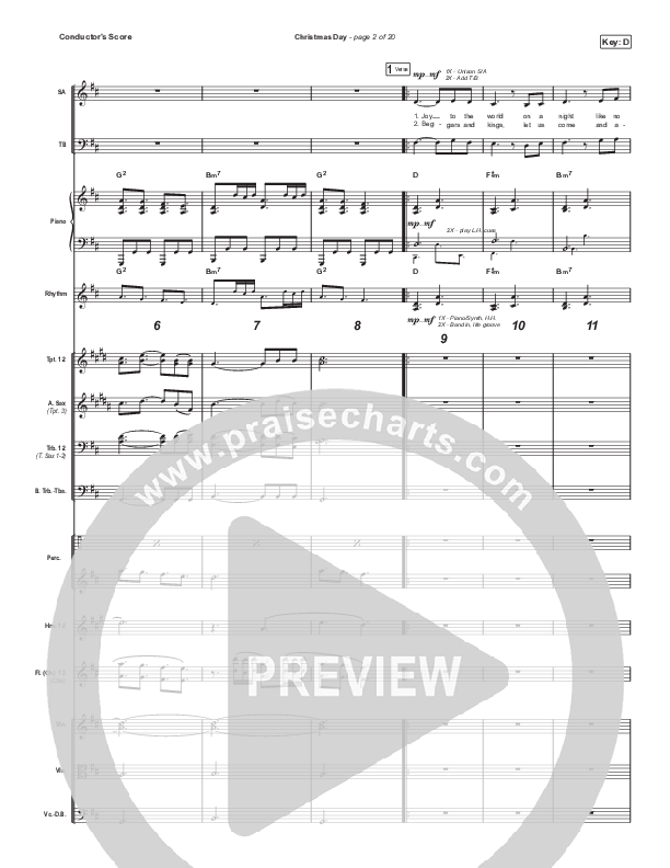 Christmas Day (Worship Choir SAB) Conductor's Score (Chris Tomlin / We The Kingdom / Arr. Luke Gambill)