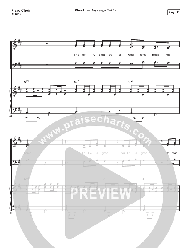 Christmas Day (Worship Choir SAB) Piano/Choir (SAB) (Chris Tomlin / We The Kingdom / Arr. Luke Gambill)