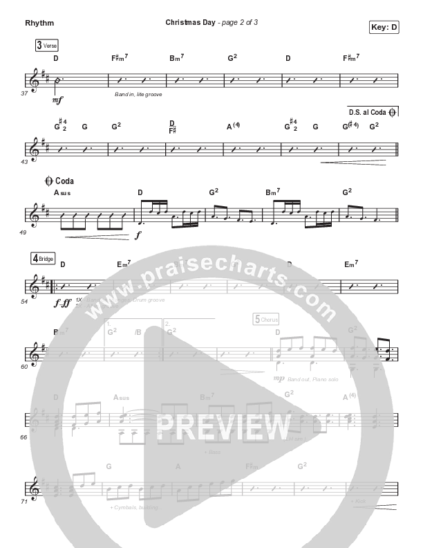 Christmas Day (Worship Choir SAB) Rhythm Chart (Chris Tomlin / We The Kingdom / Arr. Luke Gambill)