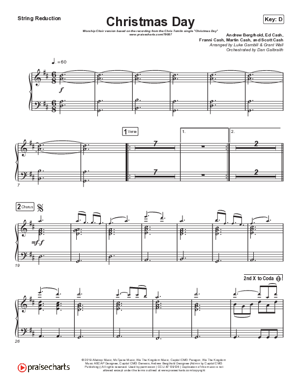 Christmas Day (Worship Choir SAB) String Reduction (Chris Tomlin / We The Kingdom / Arr. Luke Gambill)