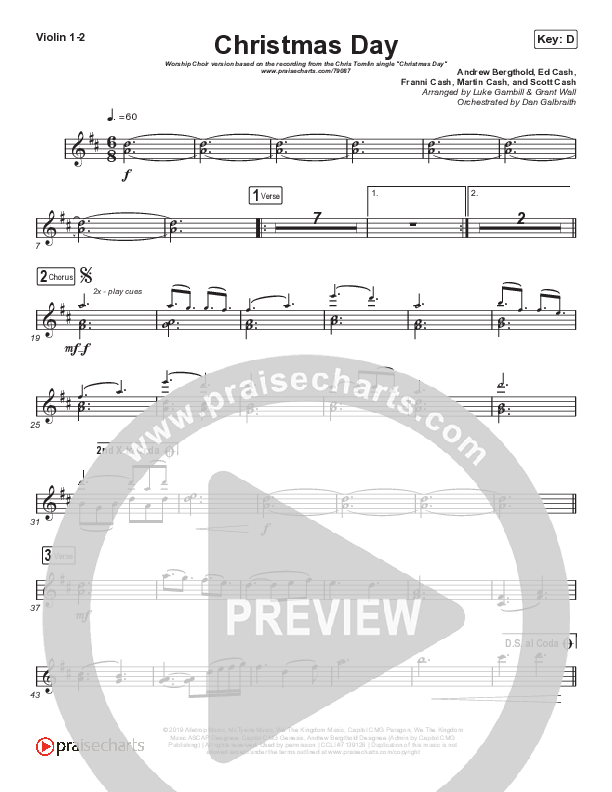 Christmas Day (Worship Choir SAB) String Pack (Chris Tomlin / We The Kingdom / Arr. Luke Gambill)