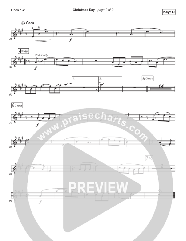 Christmas Day (Unison/2-Part Choir) French Horn 1/2 (Chris Tomlin / We The Kingdom / Arr. Luke Gambill)