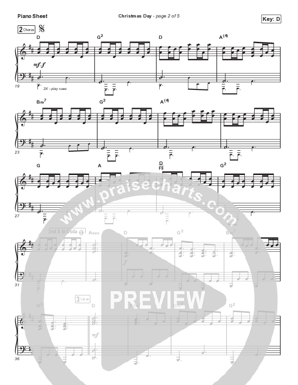 Christmas Day (Unison/2-Part Choir) Piano Sheet (Chris Tomlin / We The Kingdom / Arr. Luke Gambill)