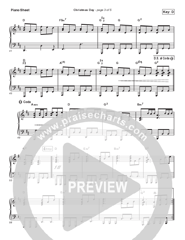 Christmas Day (Unison/2-Part Choir) Piano Sheet (Chris Tomlin / We The Kingdom / Arr. Luke Gambill)
