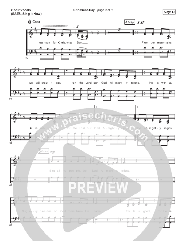 Christmas Day (Sing It Now SATB) Choir Sheet (SATB) (Chris Tomlin / We The Kingdom / Arr. Luke Gambill)