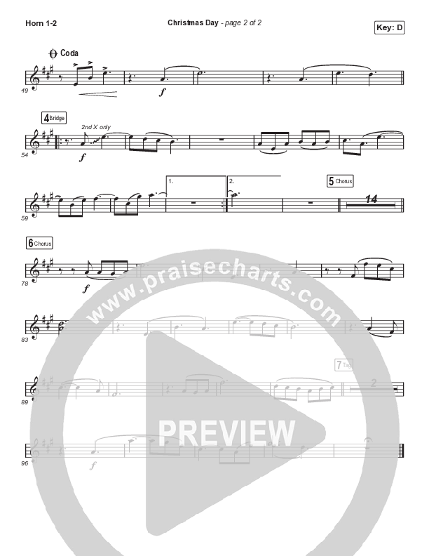 Christmas Day (Sing It Now SATB) French Horn 1/2 (Chris Tomlin / We The Kingdom / Arr. Luke Gambill)