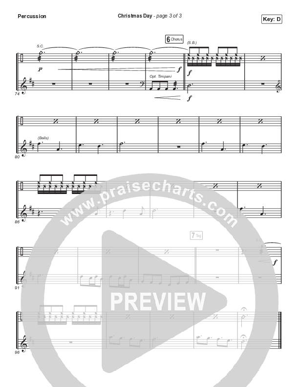 Christmas Day (Sing It Now SATB) Percussion (Chris Tomlin / We The Kingdom / Arr. Luke Gambill)