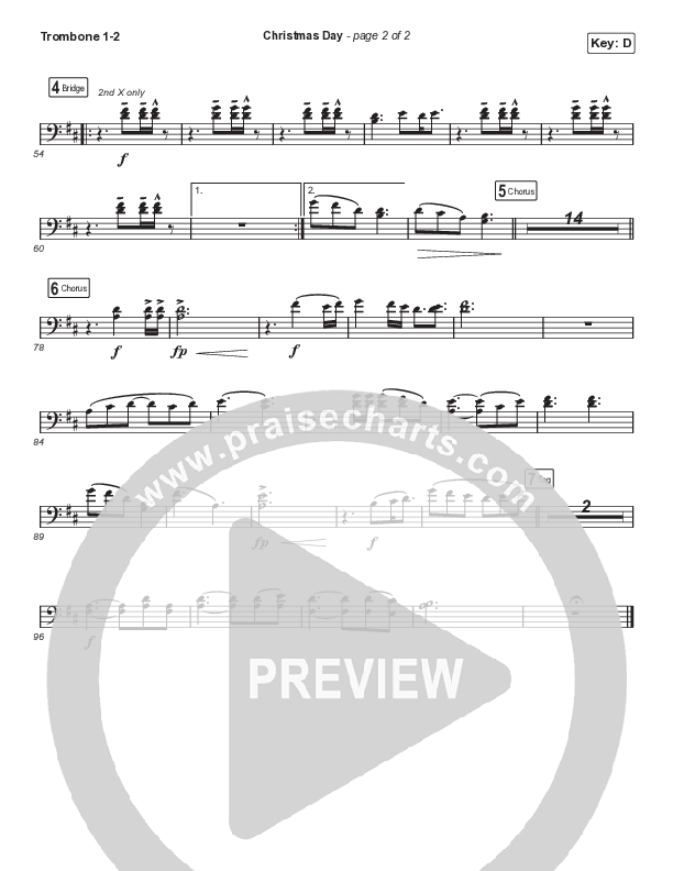 Christmas Day (Sing It Now SATB) Trombone 1/2 (Chris Tomlin / We The Kingdom / Arr. Luke Gambill)