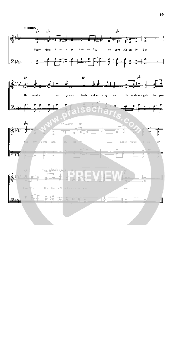 He Still Looks Over Me Lead Sheet (The Lewis Family)