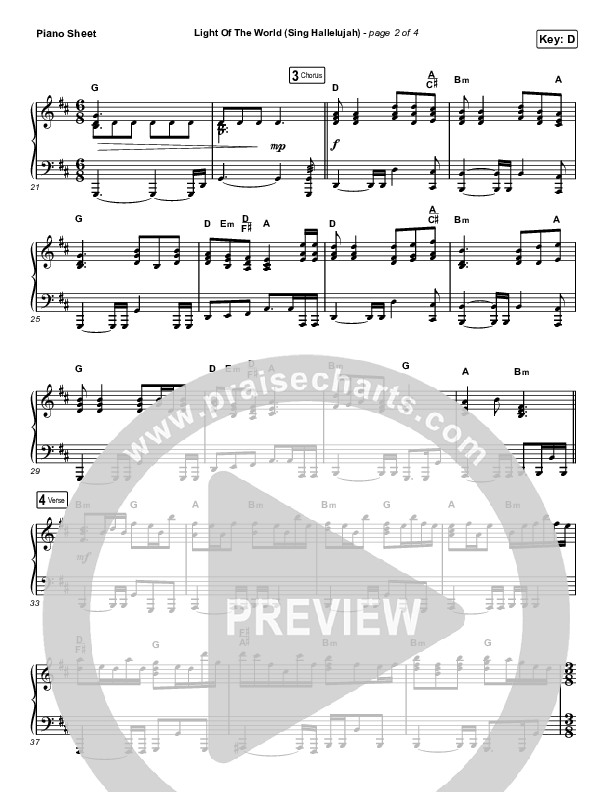 Light Of The World (Sing Hallelujah) (Unison/2-Part Choir) Piano Sheet (We The Kingdom / Arr. Luke Gambill)