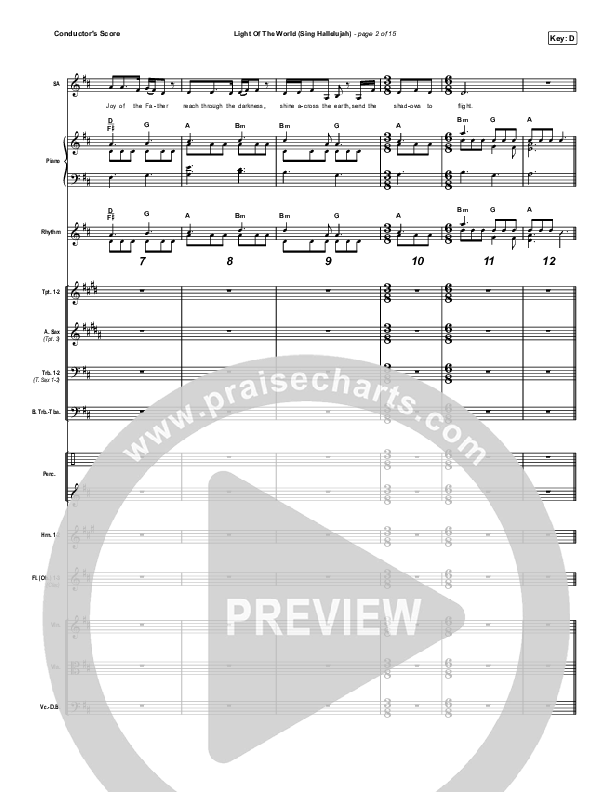 Light Of The World (Sing Hallelujah) (Worship Choir SAB) Conductor's Score (We The Kingdom / Arr. Luke Gambill)