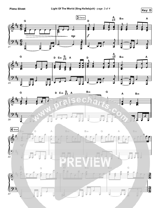 Light Of The World (Sing Hallelujah) (Worship Choir SAB) Piano Sheet (We The Kingdom / Arr. Luke Gambill)