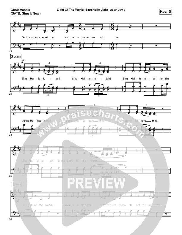 Light Of The World (Sing Hallelujah) (Sing It Now SATB) Choir Sheet (SATB) (We The Kingdom / Arr. Luke Gambill)