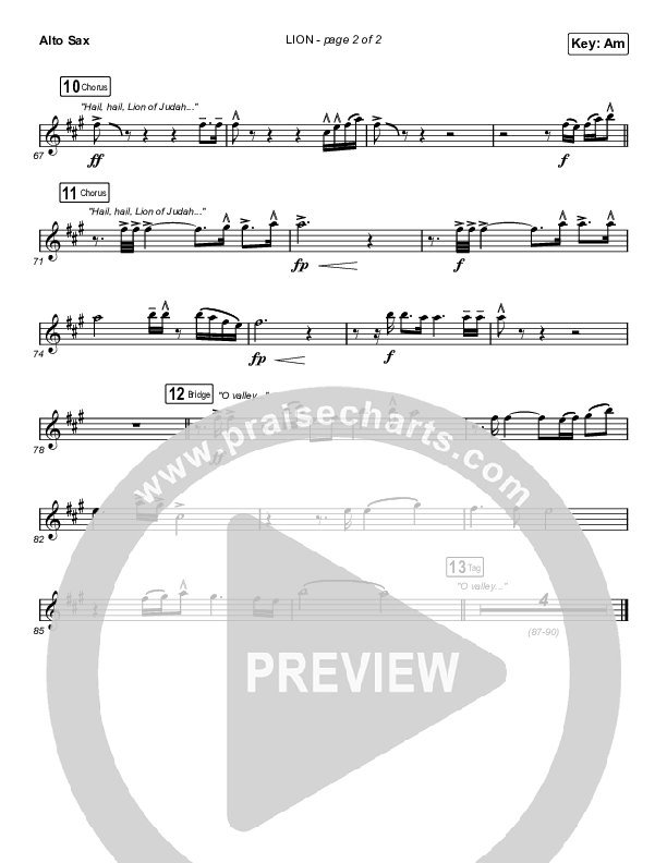 LION (Sing It Now SATB) Alto Sax (Elevation Worship / Chris Brown / Brandon Lake / Arr. Mason Brown)