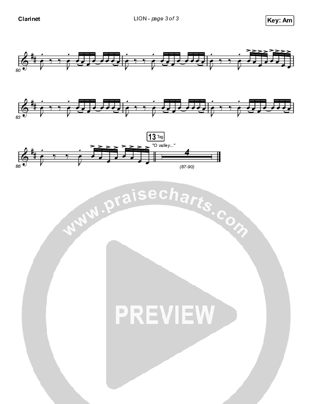 LION (Sing It Now SATB) Clarinet (Elevation Worship / Chris Brown / Brandon Lake / Arr. Mason Brown)