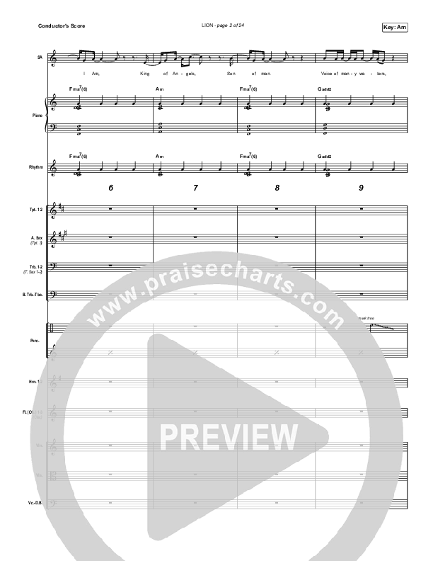 LION (Sing It Now SATB) Conductor's Score (Elevation Worship / Chris Brown / Brandon Lake / Arr. Mason Brown)