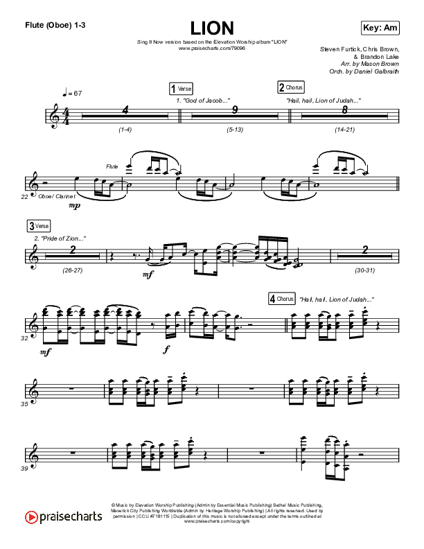 LION (Sing It Now SATB) Wind Pack (Elevation Worship / Chris Brown / Brandon Lake / Arr. Mason Brown)