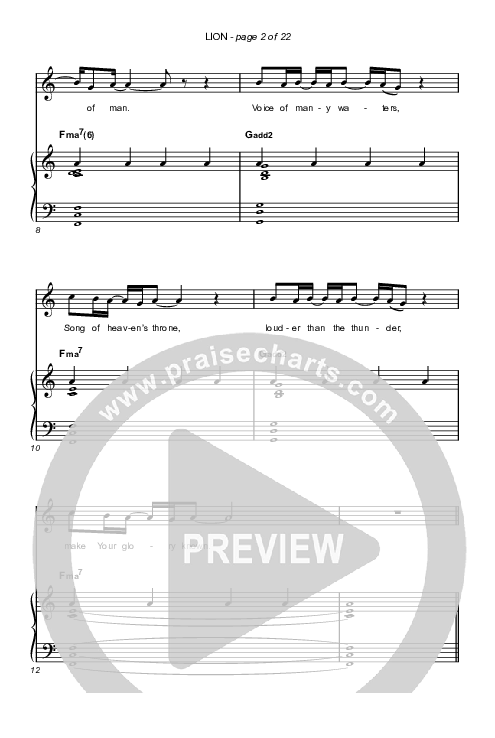 LION (Sing It Now SATB) Octavo (SATB & Pno) (Elevation Worship / Chris Brown / Brandon Lake / Arr. Mason Brown)