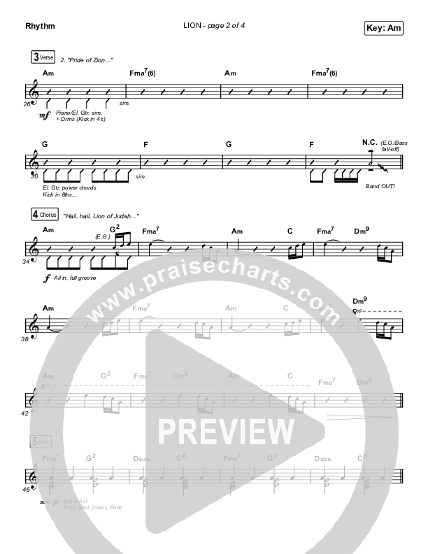 LION (Sing It Now SATB) Rhythm Pack (Elevation Worship / Chris Brown / Brandon Lake / Arr. Mason Brown)