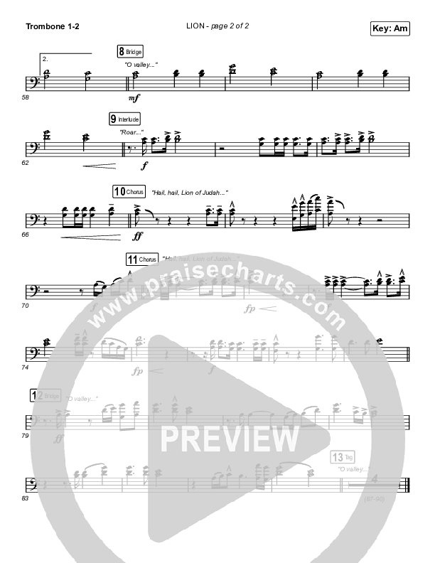 LION (Sing It Now SATB) Trombone 1/2 (Elevation Worship / Chris Brown / Brandon Lake / Arr. Mason Brown)