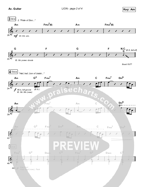 LION (Worship Choir SAB) Acoustic Guitar (Elevation Worship / Chris Brown / Brandon Lake / Arr. Mason Brown)