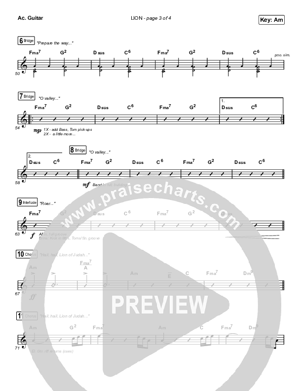 LION (Worship Choir SAB) Acoustic Guitar (Elevation Worship / Chris Brown / Brandon Lake / Arr. Mason Brown)