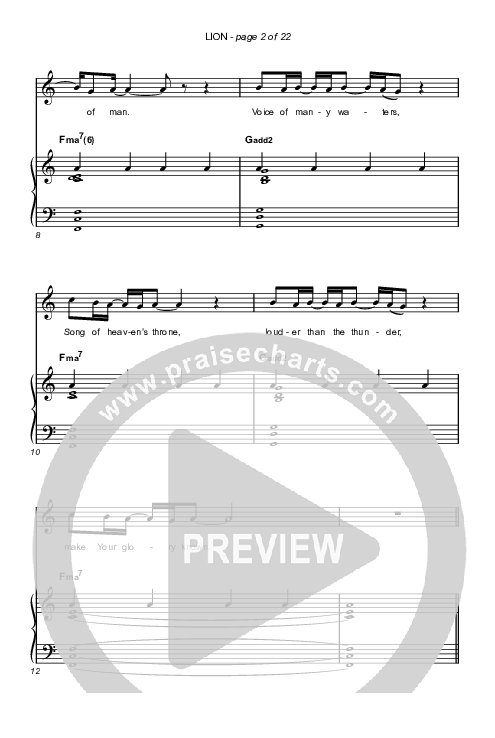 LION (Worship Choir SAB) Octavo (SAB & Pno) (Elevation Worship / Chris Brown / Brandon Lake / Arr. Mason Brown)