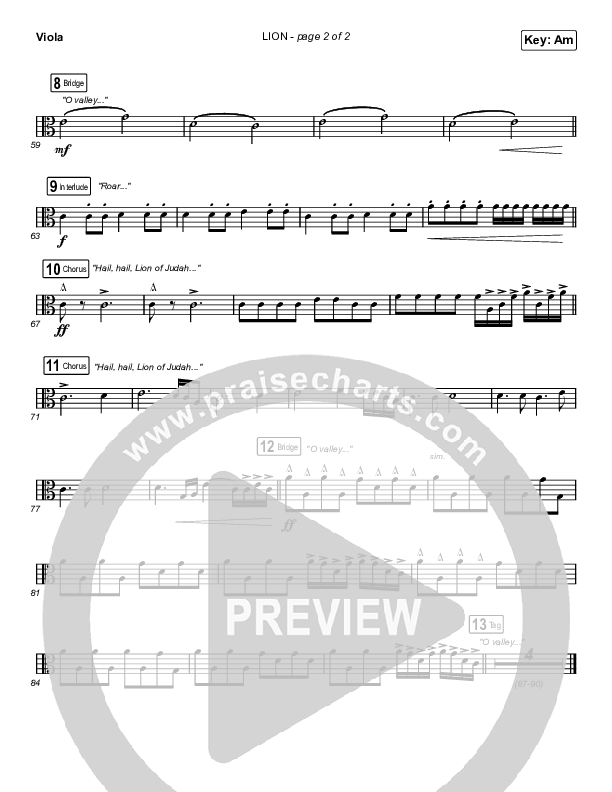 LION (Worship Choir SAB) Viola (Elevation Worship / Chris Brown / Brandon Lake / Arr. Mason Brown)