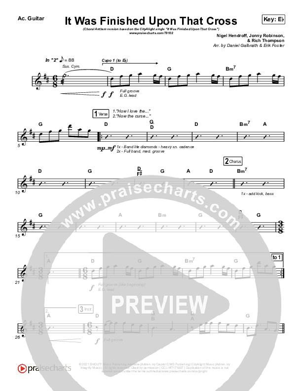 It Was Finished Upon That Cross (Choral Anthem SATB) Rhythm Pack (CityAlight / Arr. Erik Foster)