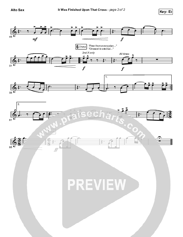 It Was Finished Upon That Cross (Choral Anthem SATB) Sax Pack (CityAlight / Arr. Erik Foster)