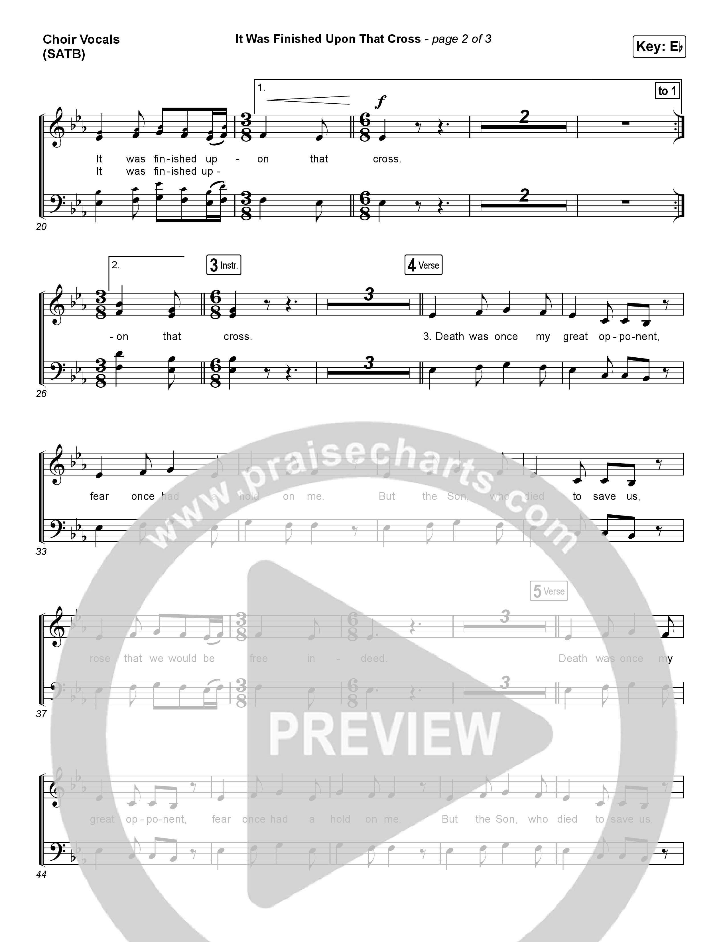 It Was Finished Upon That Cross (Choral Anthem SATB) Choir Sheet (SATB) (CityAlight / Arr. Erik Foster)