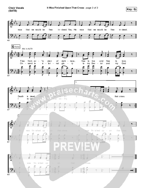 It Was Finished Upon That Cross (Choral Anthem SATB) Choir Sheet (SATB) (CityAlight / Arr. Erik Foster)