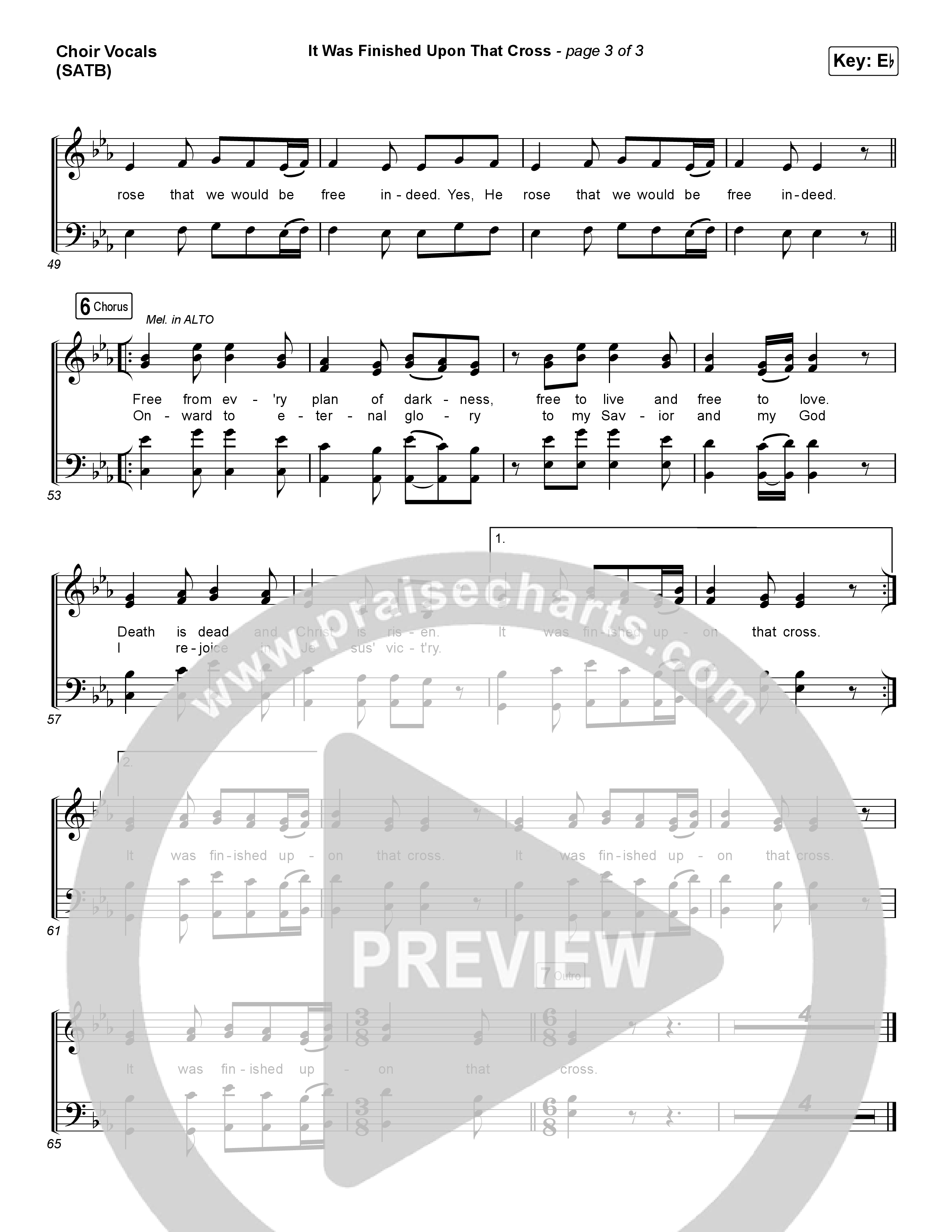 It Was Finished Upon That Cross (Choral Anthem SATB) Choir Sheet (SATB) (CityAlight / Arr. Erik Foster)