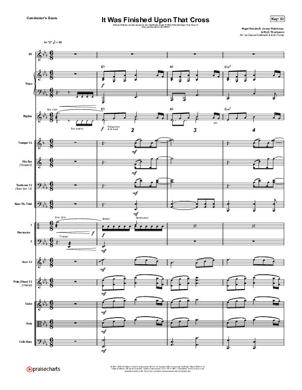 It Was Finished Upon That Cross (Choral Anthem SATB) Orchestration (CityAlight / Arr. Erik Foster)