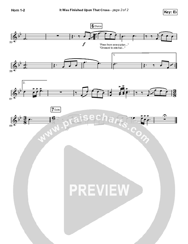 It Was Finished Upon That Cross (Choral Anthem SATB) French Horn 1,2 (CityAlight / Arr. Erik Foster)