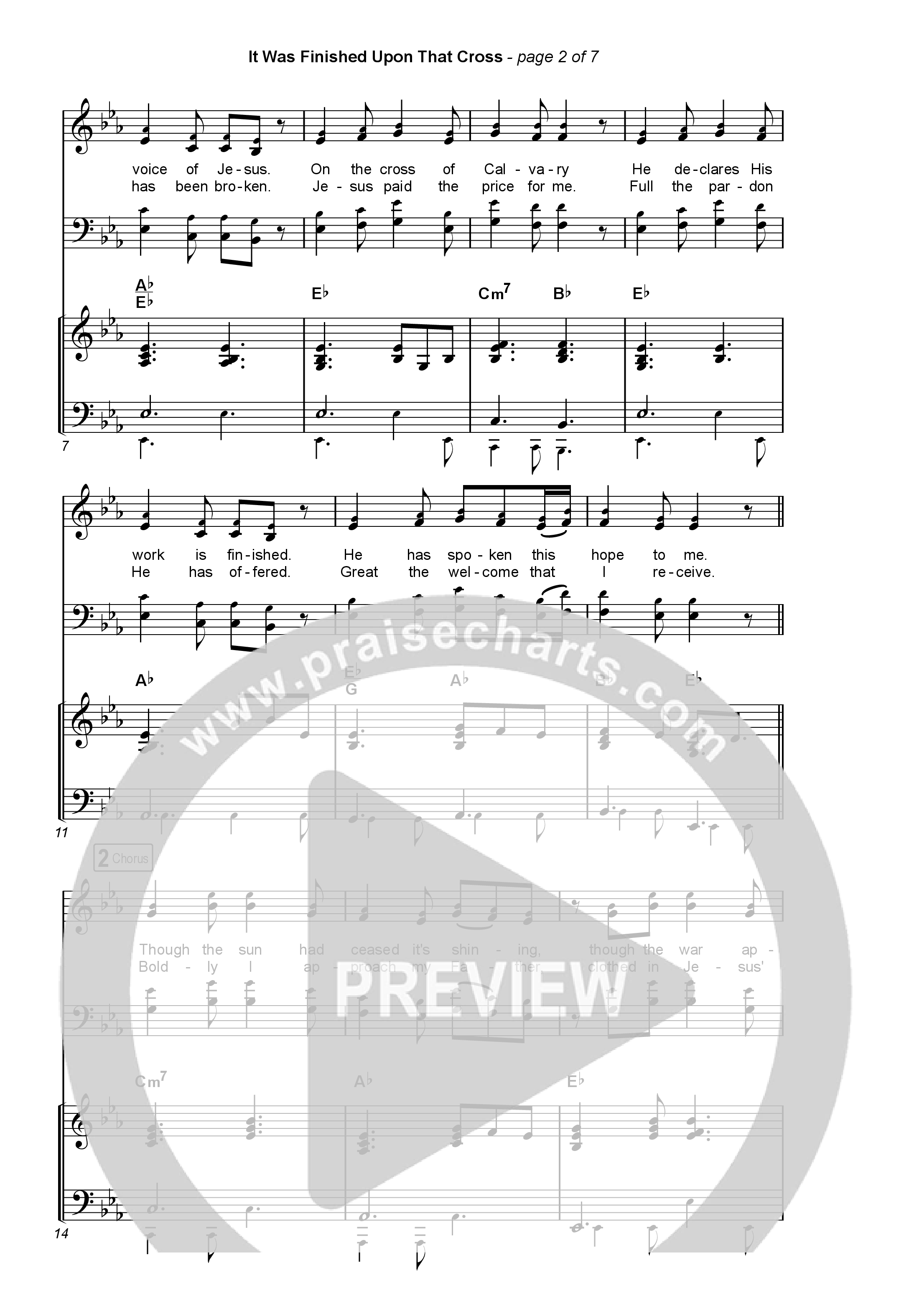 It Was Finished Upon That Cross (Choral Anthem SATB) Octavo (SATB & Pno) (CityAlight / Arr. Erik Foster)