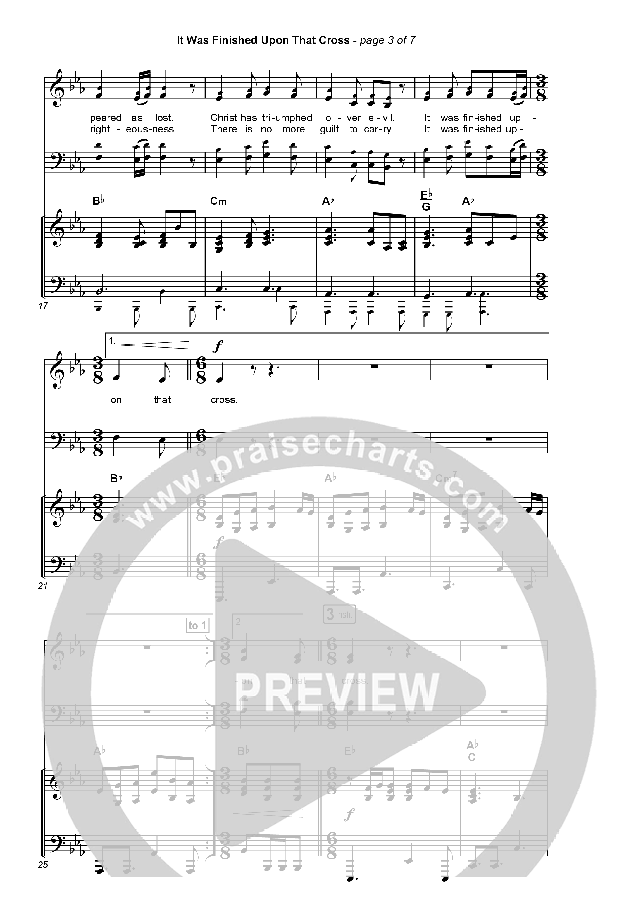 It Was Finished Upon That Cross (Choral Anthem SATB) Octavo (SATB & Pno) (CityAlight / Arr. Erik Foster)