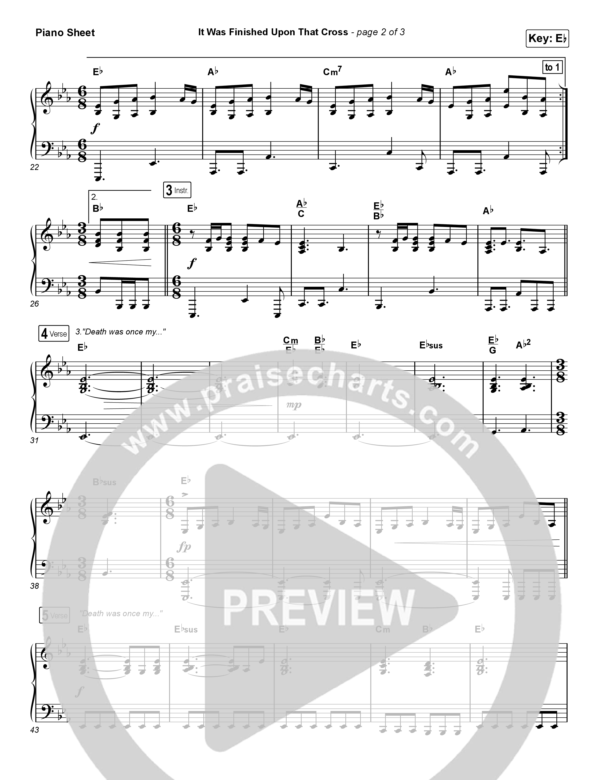 It Was Finished Upon That Cross (Choral Anthem SATB) Piano Sheet (CityAlight / Arr. Erik Foster)
