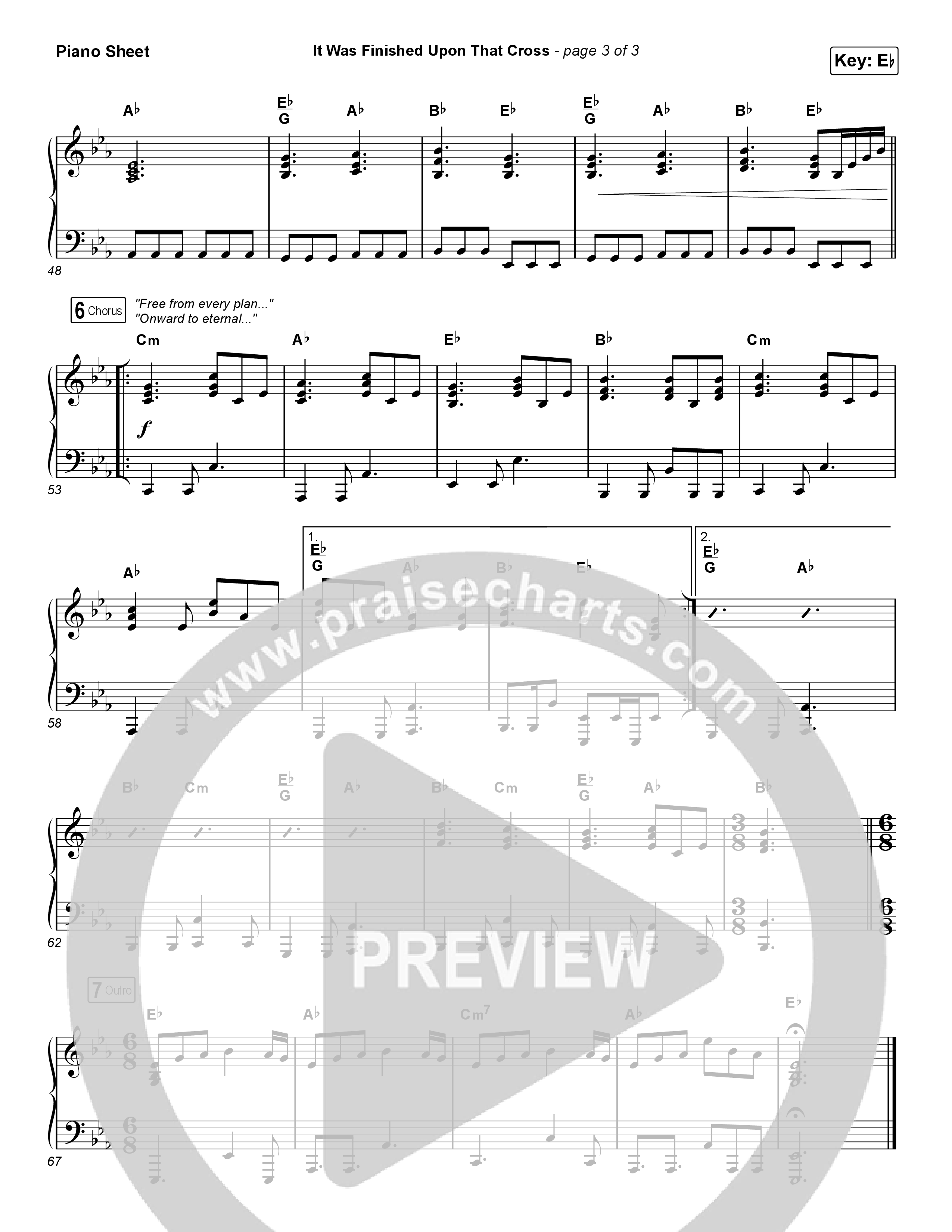 It Was Finished Upon That Cross (Choral Anthem SATB) Piano Sheet (CityAlight / Arr. Erik Foster)