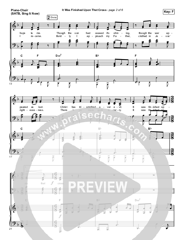 It Was Finished Upon That Cross (Sing It Now SATB) Piano/Choir (SATB) (CityAlight / Arr. Erik Foster)