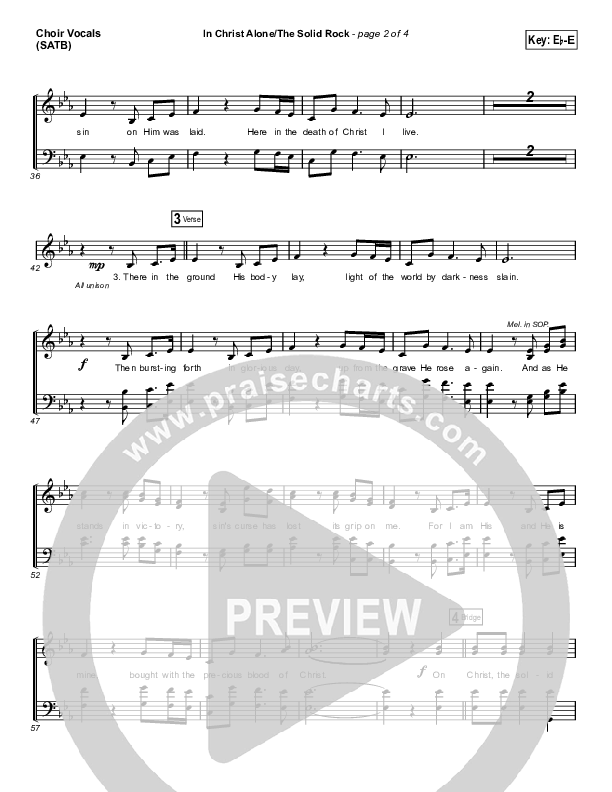 In Christ Alone / Solid Rock (Choral Anthem) Choir Sheet (SATB) (Travis Cottrell / Arr. Erik Foster)