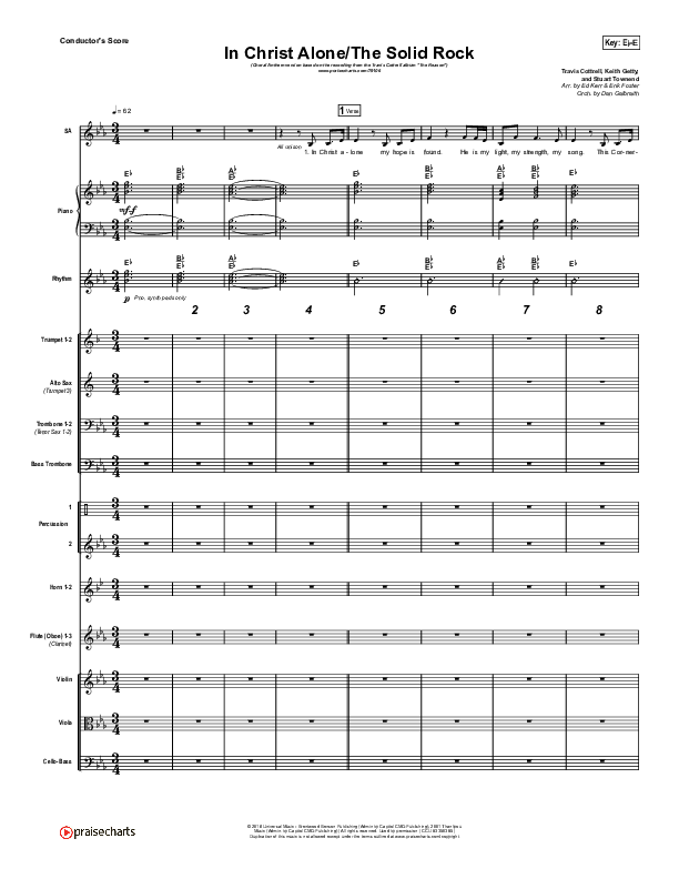 In Christ Alone / Solid Rock (Choral Anthem) Conductor's Score (Travis Cottrell / Arr. Erik Foster)