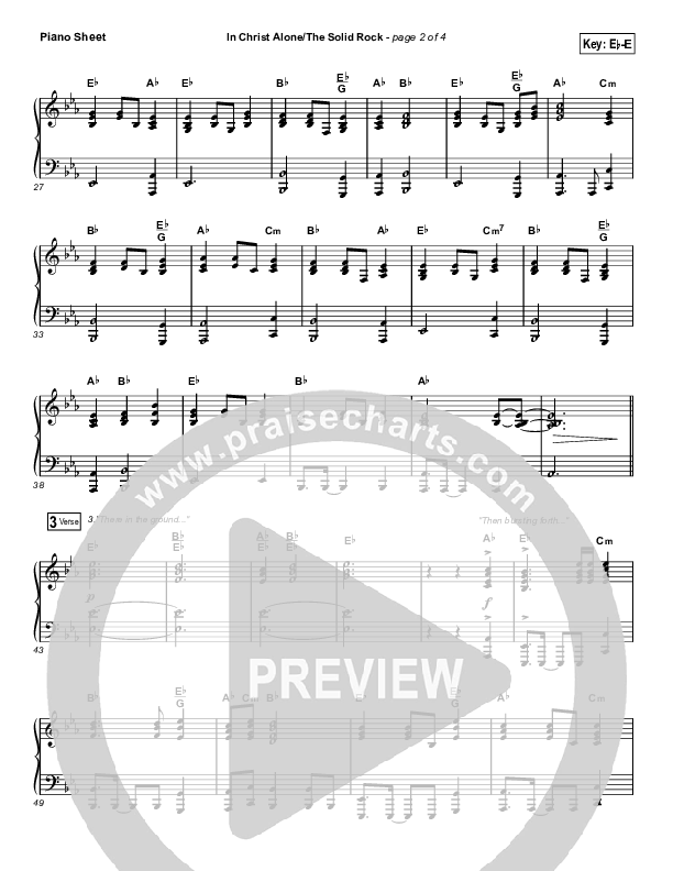 In Christ Alone / Solid Rock (Choral Anthem) Piano Sheet (Travis Cottrell / Arr. Erik Foster)