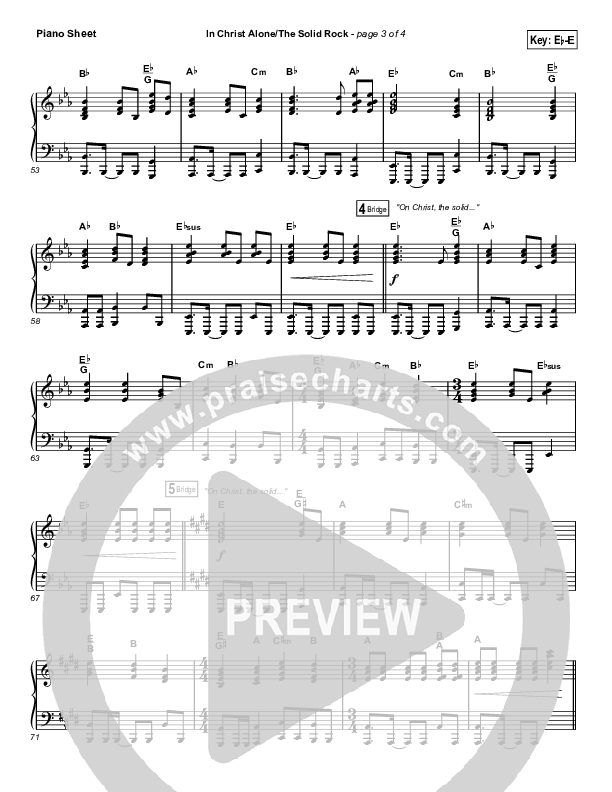 In Christ Alone / Solid Rock (Choral Anthem) Piano Sheet (Travis Cottrell / Arr. Erik Foster)