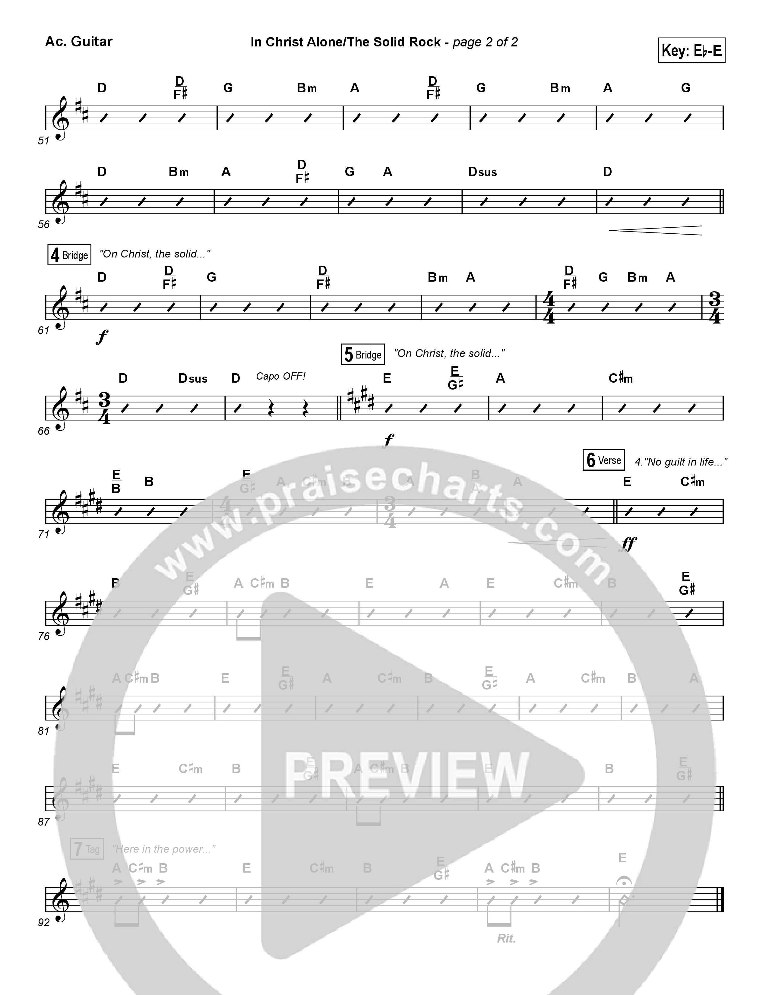 In Christ Alone / Solid Rock (Choral Anthem) Acoustic Guitar (Travis Cottrell / Arr. Erik Foster)