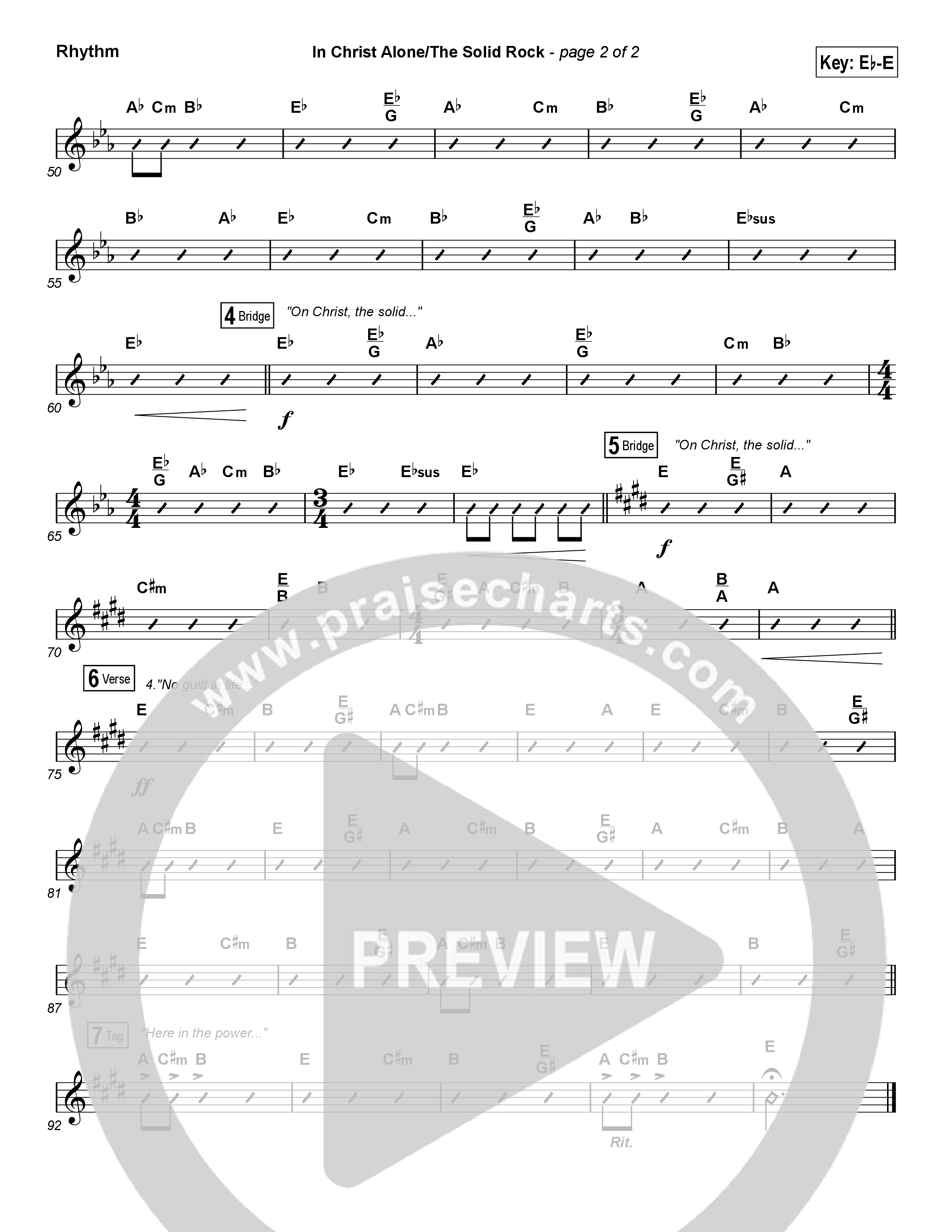 In Christ Alone / Solid Rock (Choral Anthem) Rhythm Chart (Travis Cottrell / Arr. Erik Foster)