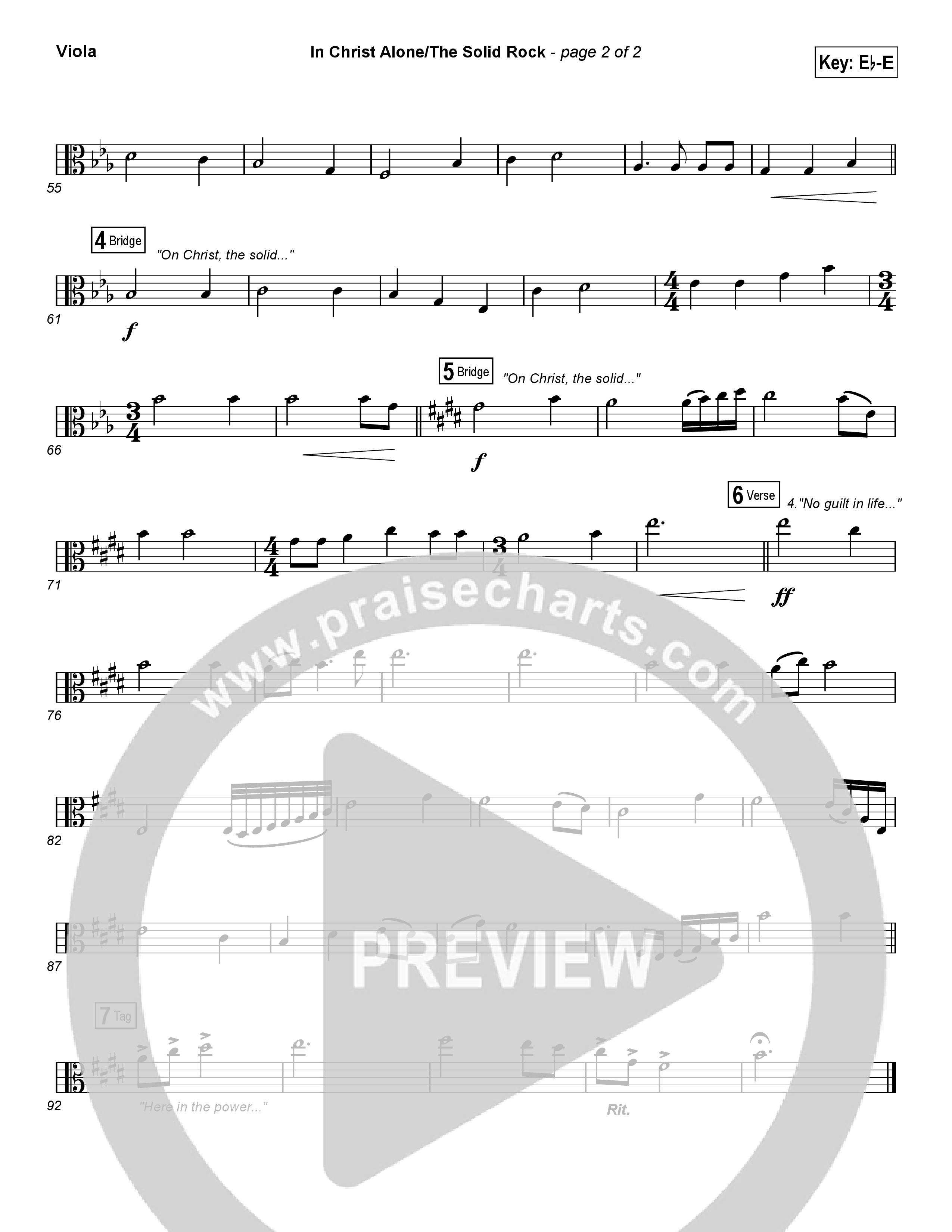 In Christ Alone / Solid Rock (Choral Anthem) Viola (Travis Cottrell / Arr. Erik Foster)