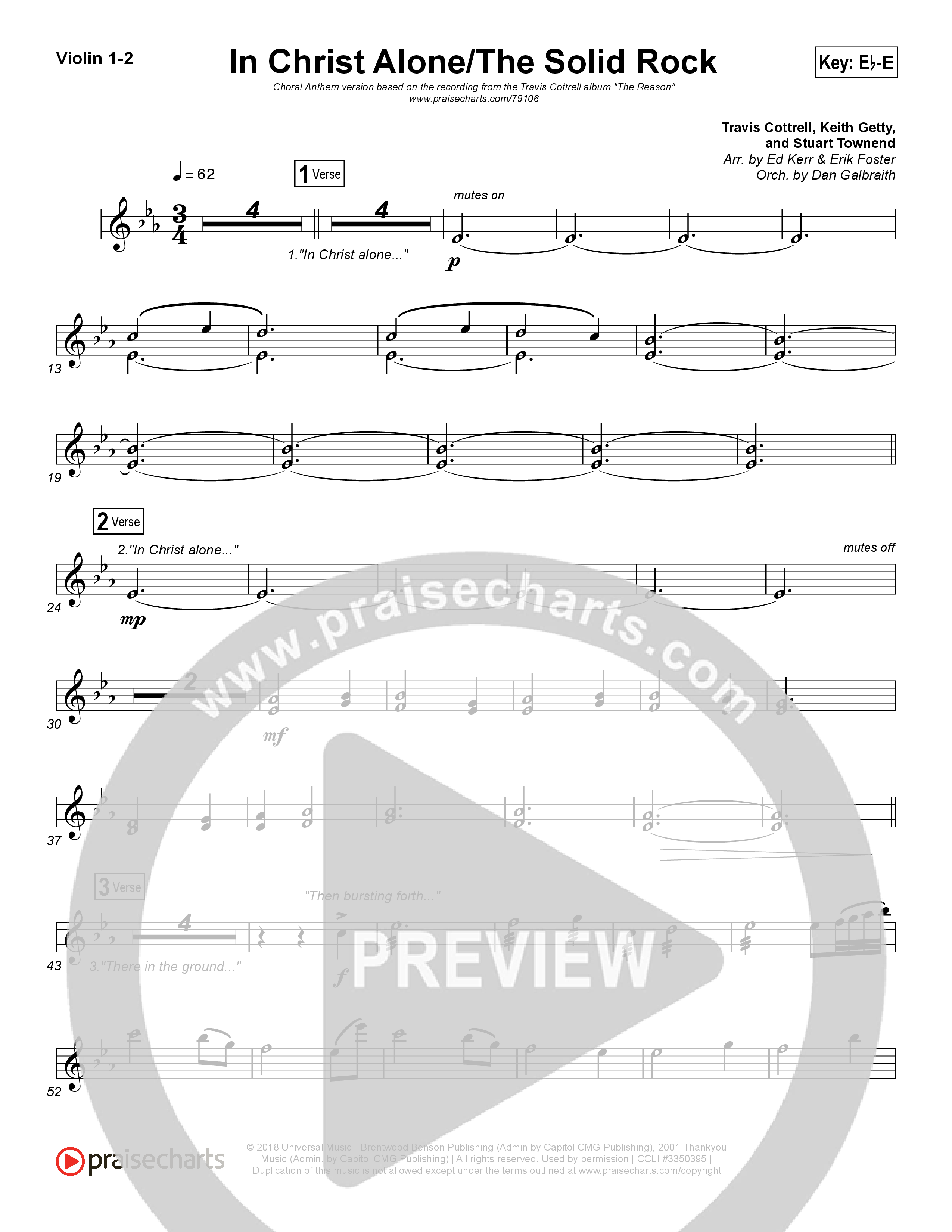 In Christ Alone / Solid Rock (Choral Anthem) Violin (Travis Cottrell / Arr. Erik Foster)